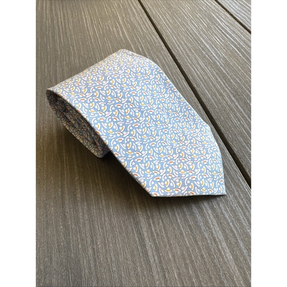 Salvatore Ferragamo Other - Salvatore Ferragamo Light Blue Silk Necktie Italy Micro Print Luxury Mens